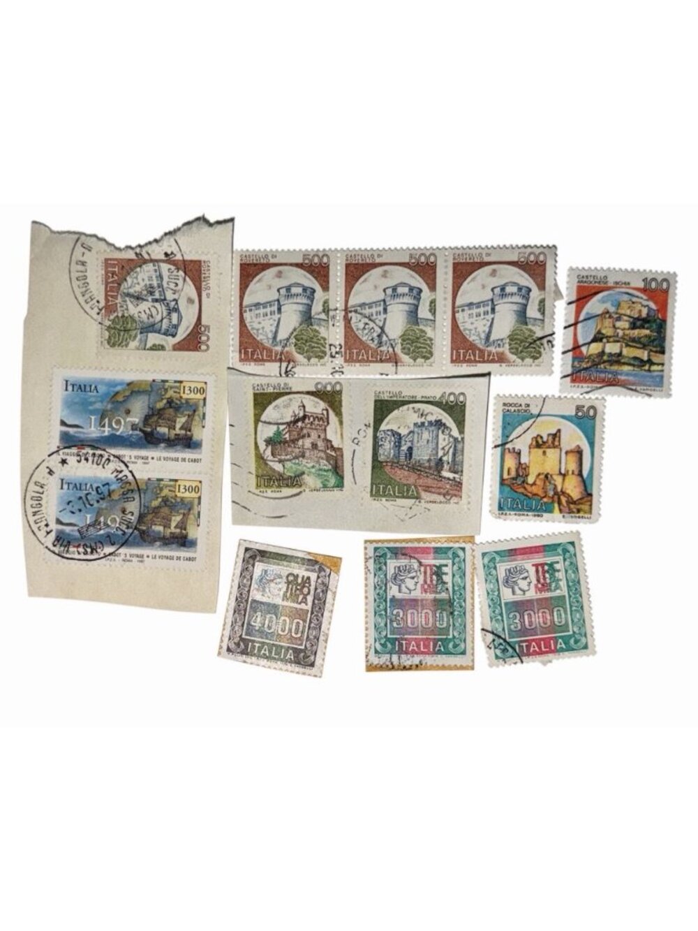 Lot of Used Vintage Italian Stamps Collectible Epherma